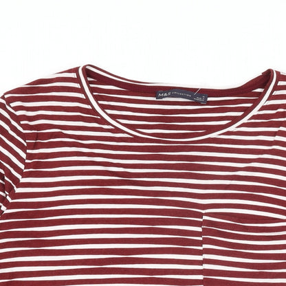 Womens UK Size 10 Marks and Spencer Red Basic T-Shirt