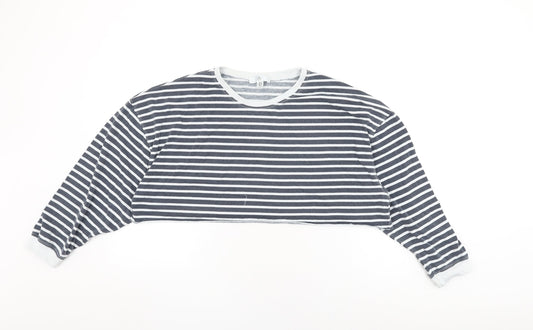 Womens UK Size 12 Missguided Blue Cropped T-Shirt