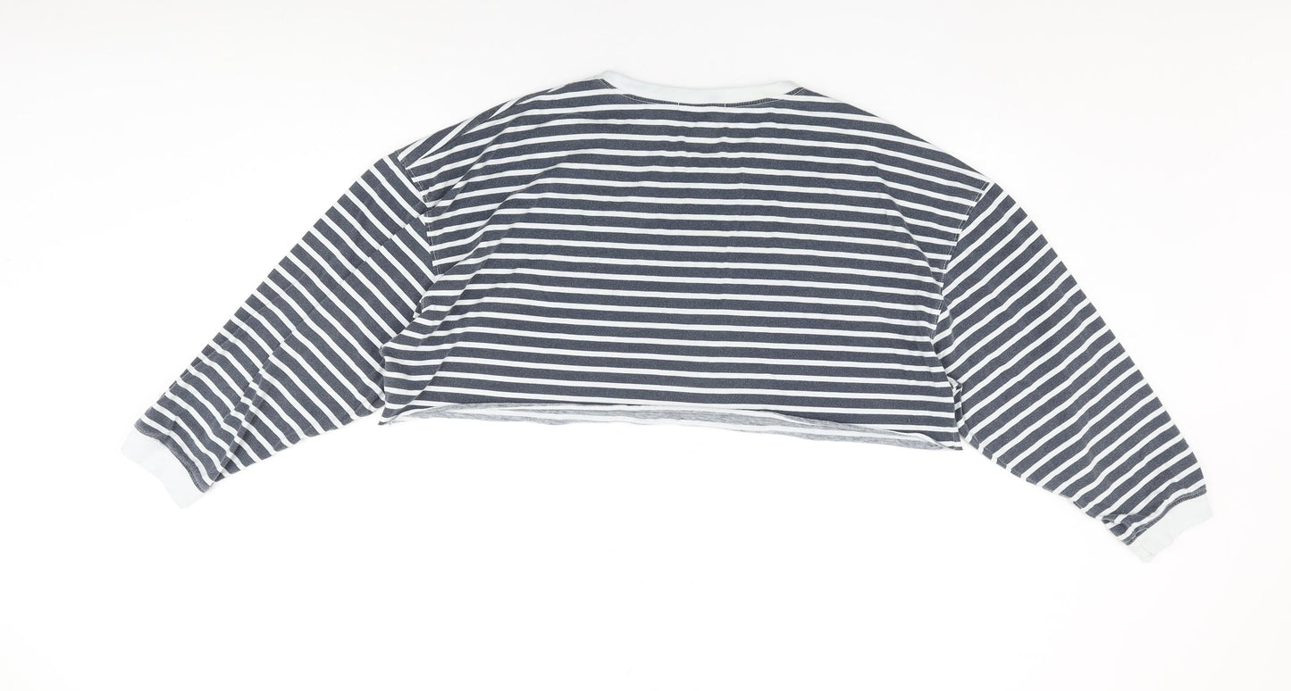 Womens UK Size 12 Missguided Blue Cropped T-Shirt