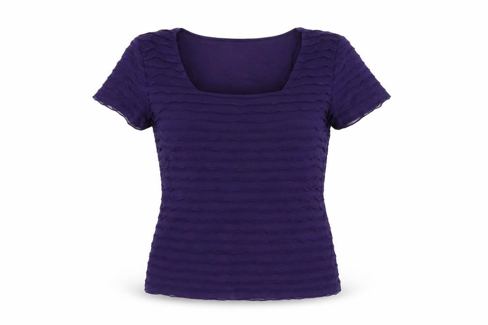 Womens UK Size 14 Kaliko Purple Basic T-Shirt