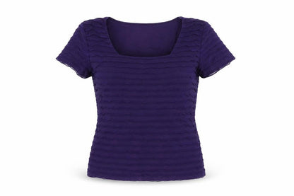 Womens UK Size 14 Kaliko Purple Basic T-Shirt