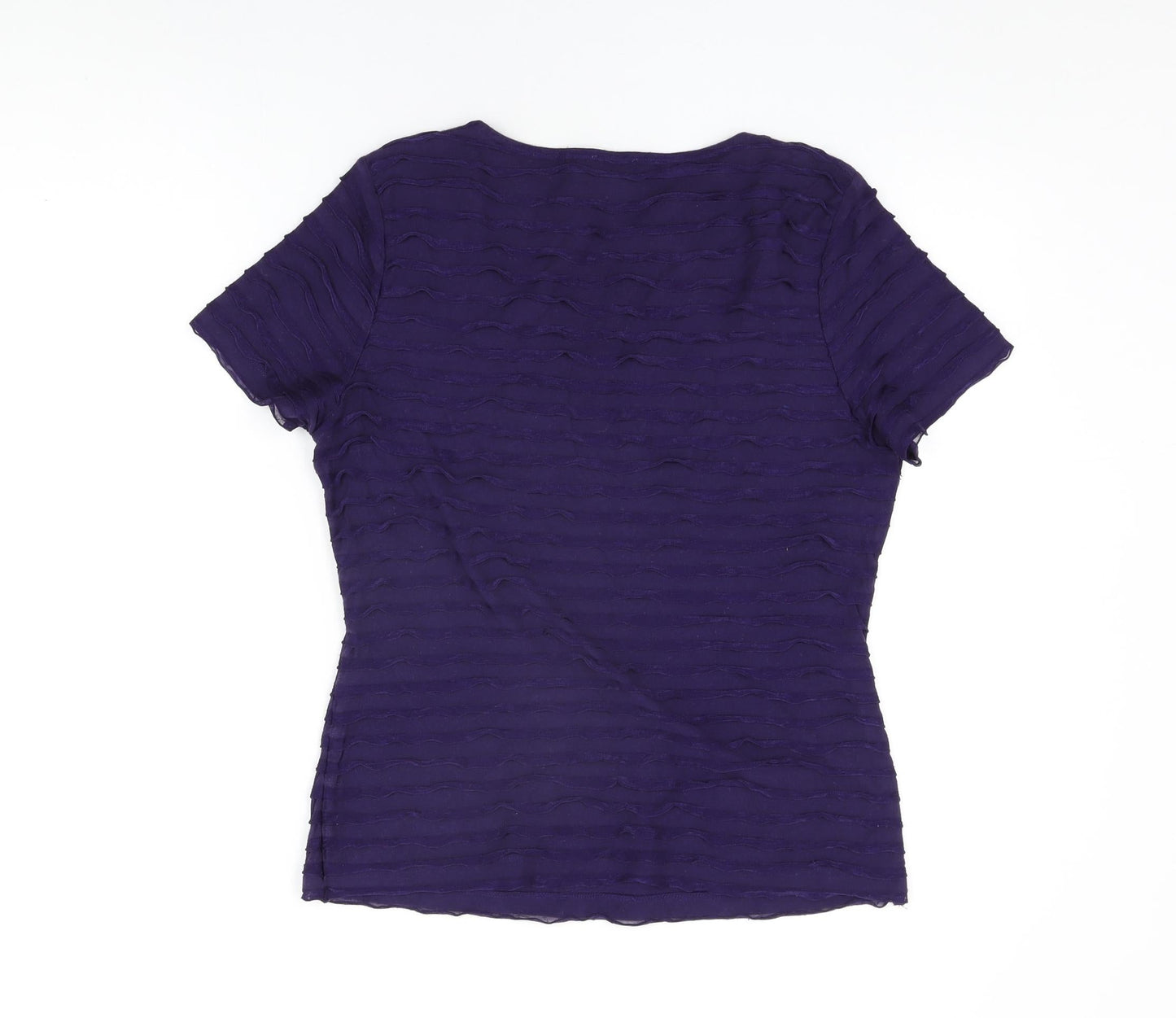 Womens UK Size 14 Kaliko Purple Basic T-Shirt