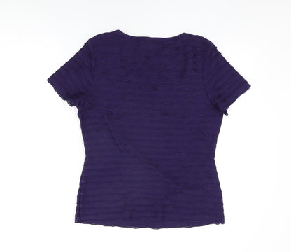 Womens UK Size 14 Kaliko Purple Basic T-Shirt