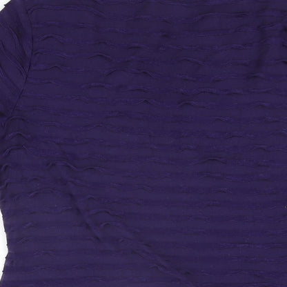 Womens UK Size 14 Kaliko Purple Basic T-Shirt