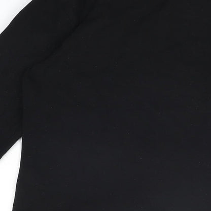 Warehouse Womens Black Cotton Basic T-Shirt Size 8 Round Neck