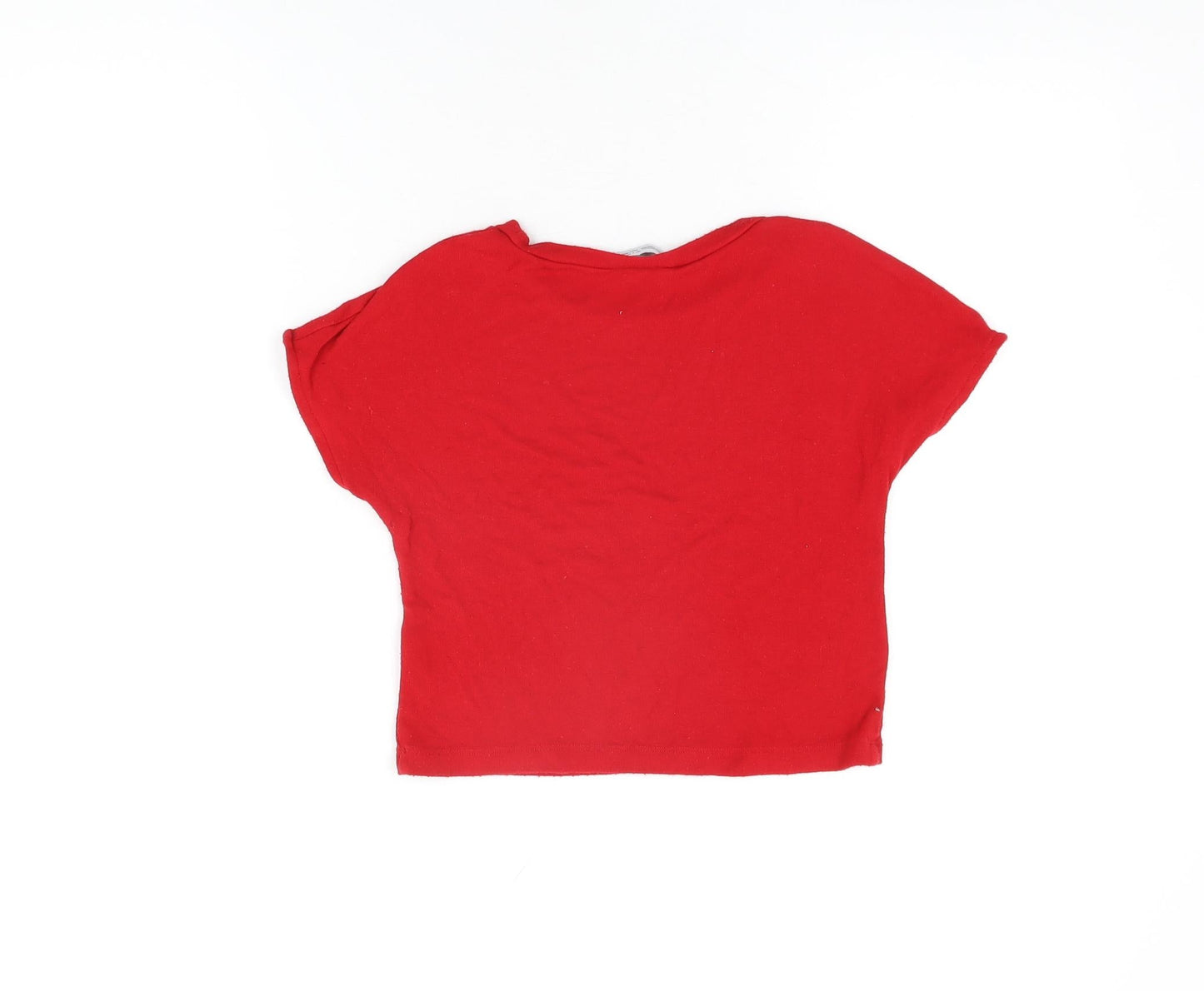 Womens UK Size S Zara Red Cropped T-Shirt
