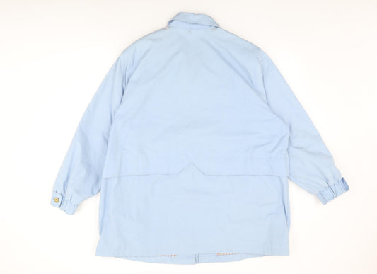Classics Womens Blue Overcoat Coat Size 22 Zip