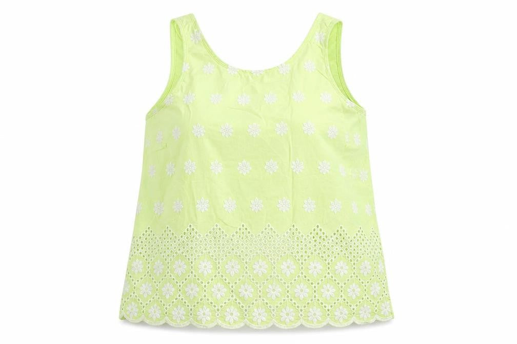 Next Womens Green Floral Cotton Basic T-Shirt Size 14 Round Neck