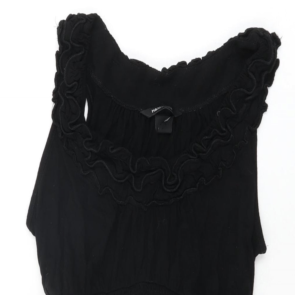 Womens UK Size M H&M Black Basic T-Shirt