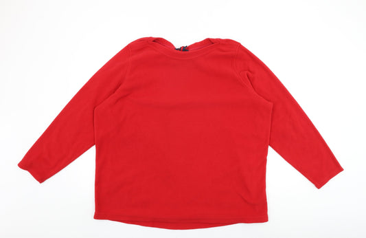 Lands' End Womens Red Polyester Basic T-Shirt Size 24 Round Neck - Size 24-26