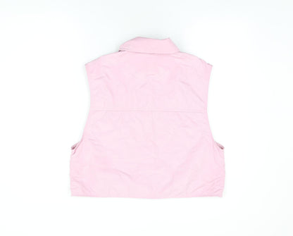 Womens UK Size S H&M Pink Basic Button-Up