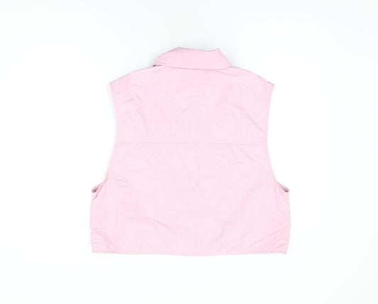 Womens UK Size S H&M Pink Basic Button-Up