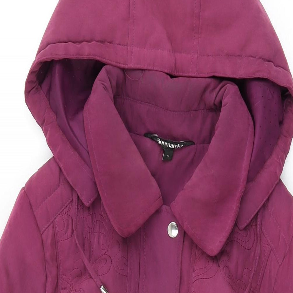 Womens UK Size 14 Bonmarché Purple Overcoat