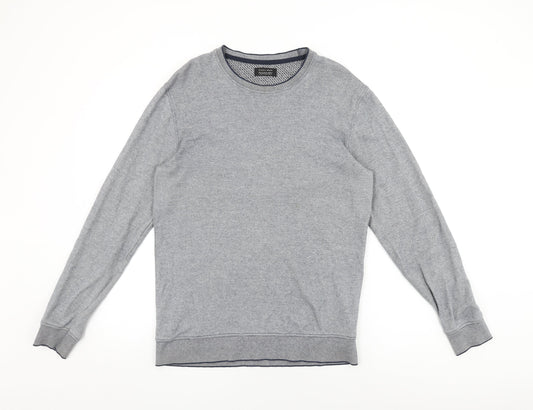 Zara Mens Blue Cotton T-Shirt Size XL Round Neck