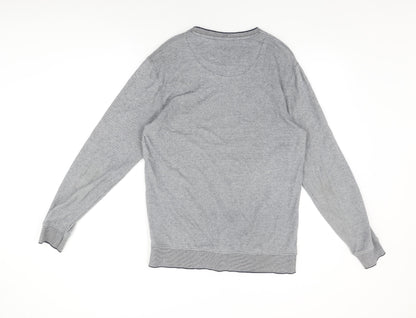 Zara Mens Blue Cotton T-Shirt Size XL Round Neck