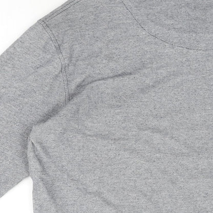 Zara Mens Blue Cotton T-Shirt Size XL Round Neck