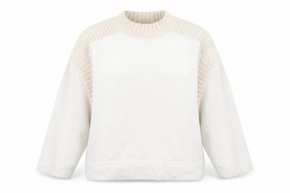 Zara Womens White Cotton Pullover Sweatshirt Size M Pullover