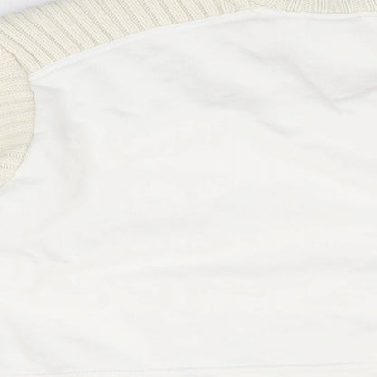 Zara Womens White Cotton Pullover Sweatshirt Size M Pullover