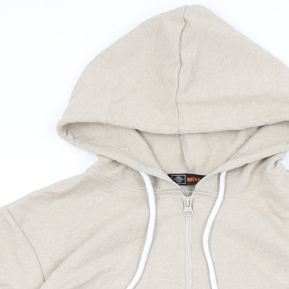 Miyalon Mens Beige Cotton Full Zip Hoodie Size S