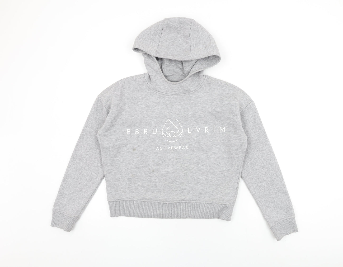 EBRU EVRIM Womens Grey Cotton Pullover Hoodie Size S Pullover - Activewear
