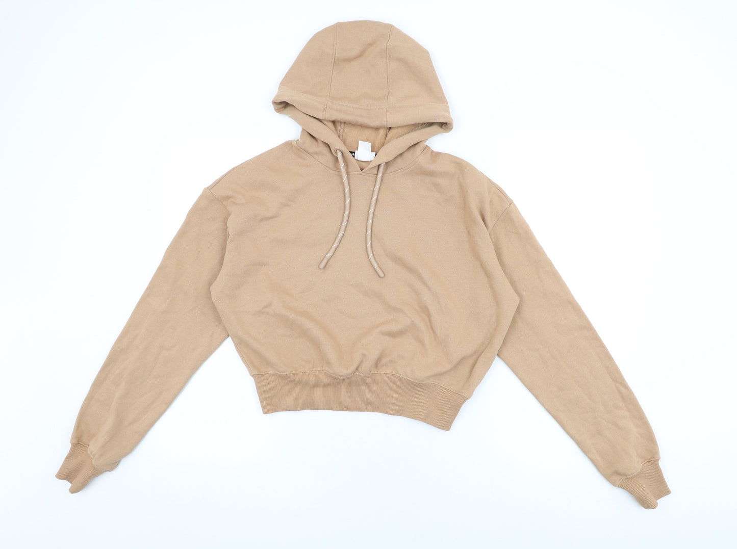 H&M Womens Beige Cotton Pullover Hoodie Size S Pullover