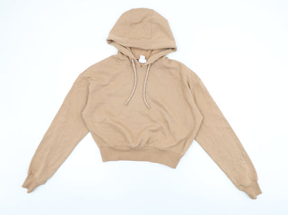 H&M Womens Beige Cotton Pullover Hoodie Size S Pullover