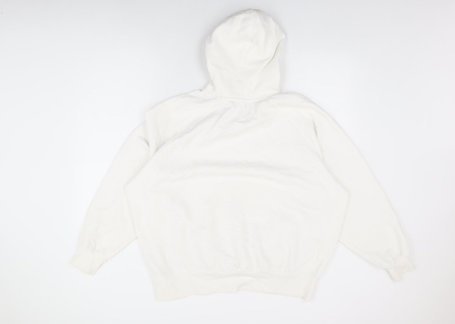 H&M Womens White Cotton Pullover Hoodie Size S Pullover