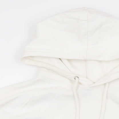 H&M Womens White Cotton Pullover Hoodie Size S Pullover