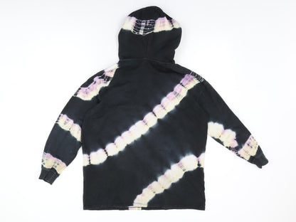 H&M Girls Black Geometric Cotton Pullover Hoodie Size 10-11 Years Pullover - Tie Dye