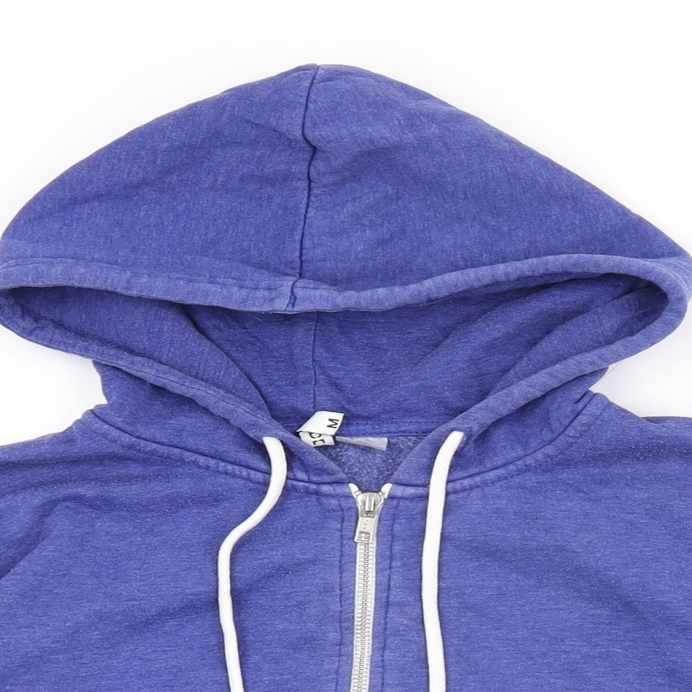 H&M Womens Blue Cotton Full Zip Hoodie Size M Zip