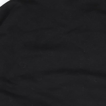 Boohoo Womens Black Cotton Pullover Sweatshirt Size L Pullover