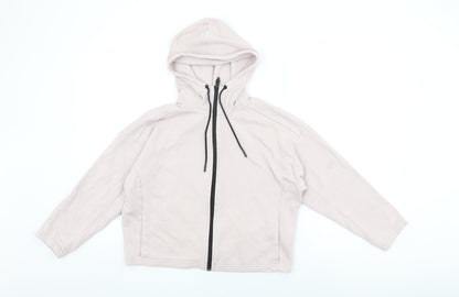 H&M Womens Pink Cotton Full Zip Hoodie Size XS Zip