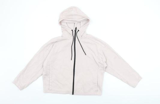 H&M Womens Pink Cotton Full Zip Hoodie Size XS Zip