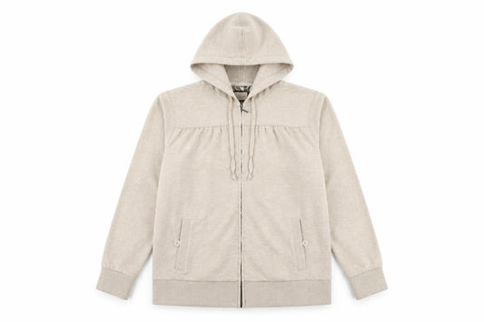 Bonmarché Womens Beige Cotton Full Zip Hoodie Size M Zip