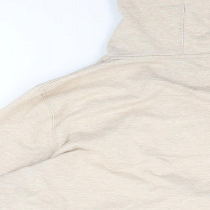 BM Collection Womens Beige Cotton Full Zip Hoodie Size M Zip