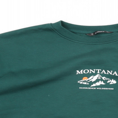 Dunnes Womens Green Cotton Pullover Sweatshirt Size S Pullover - Montana