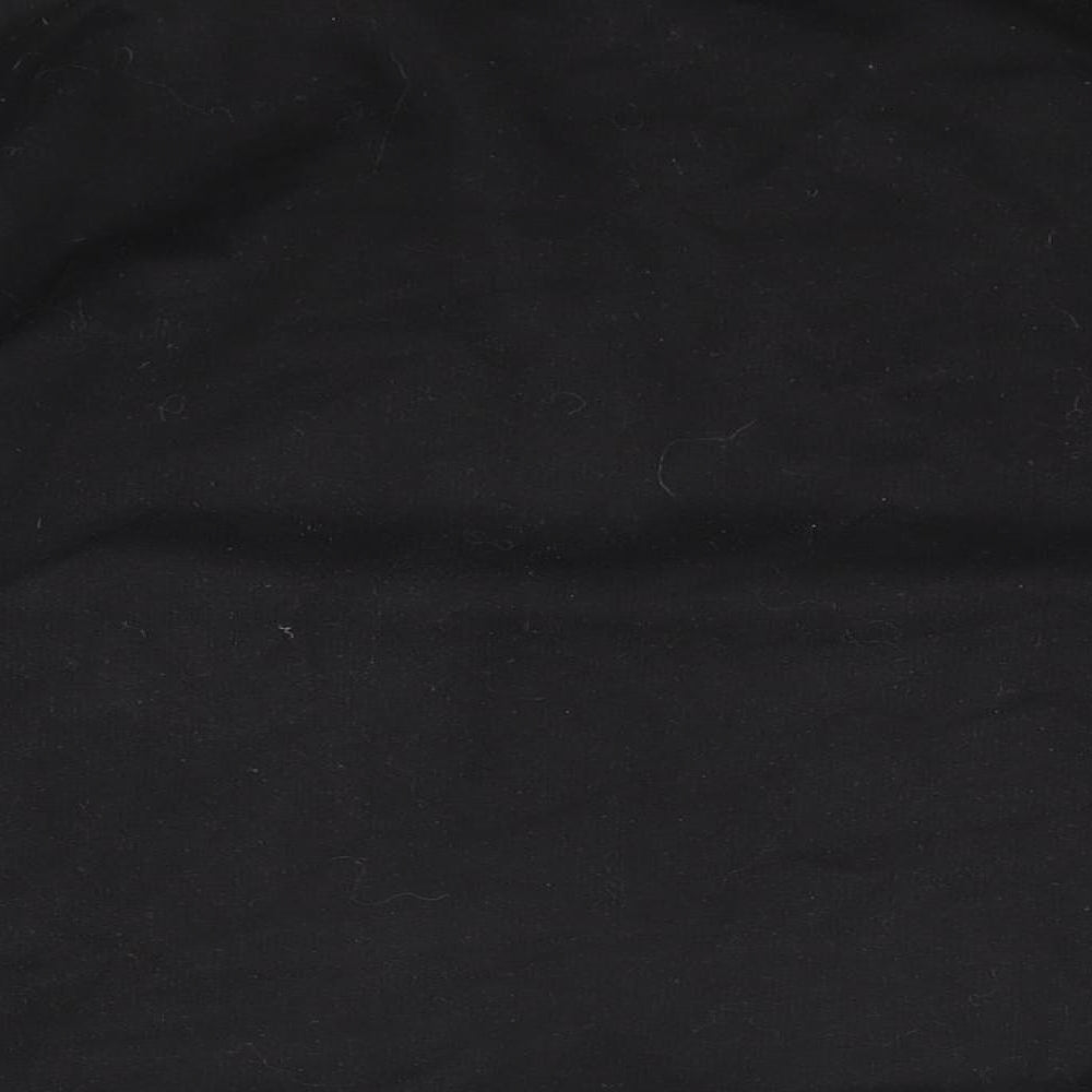 Brand and care label for Missguided women’s black cotton pullover sweatshirt, size UK 12, pullover