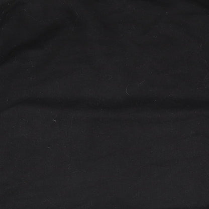 Brand and care label for Missguided women’s black cotton pullover sweatshirt, size UK 12, pullover