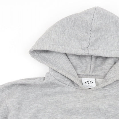 Zara Mens Grey Cotton Pullover Hoodie Size S