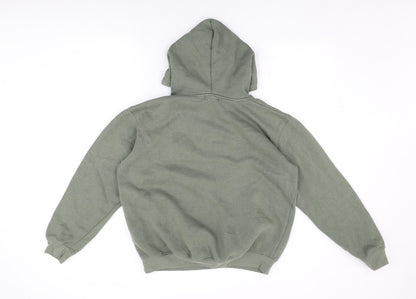 PRETTYLITTLETHING Womens Green Cotton Pullover Hoodie Size 10 Pullover