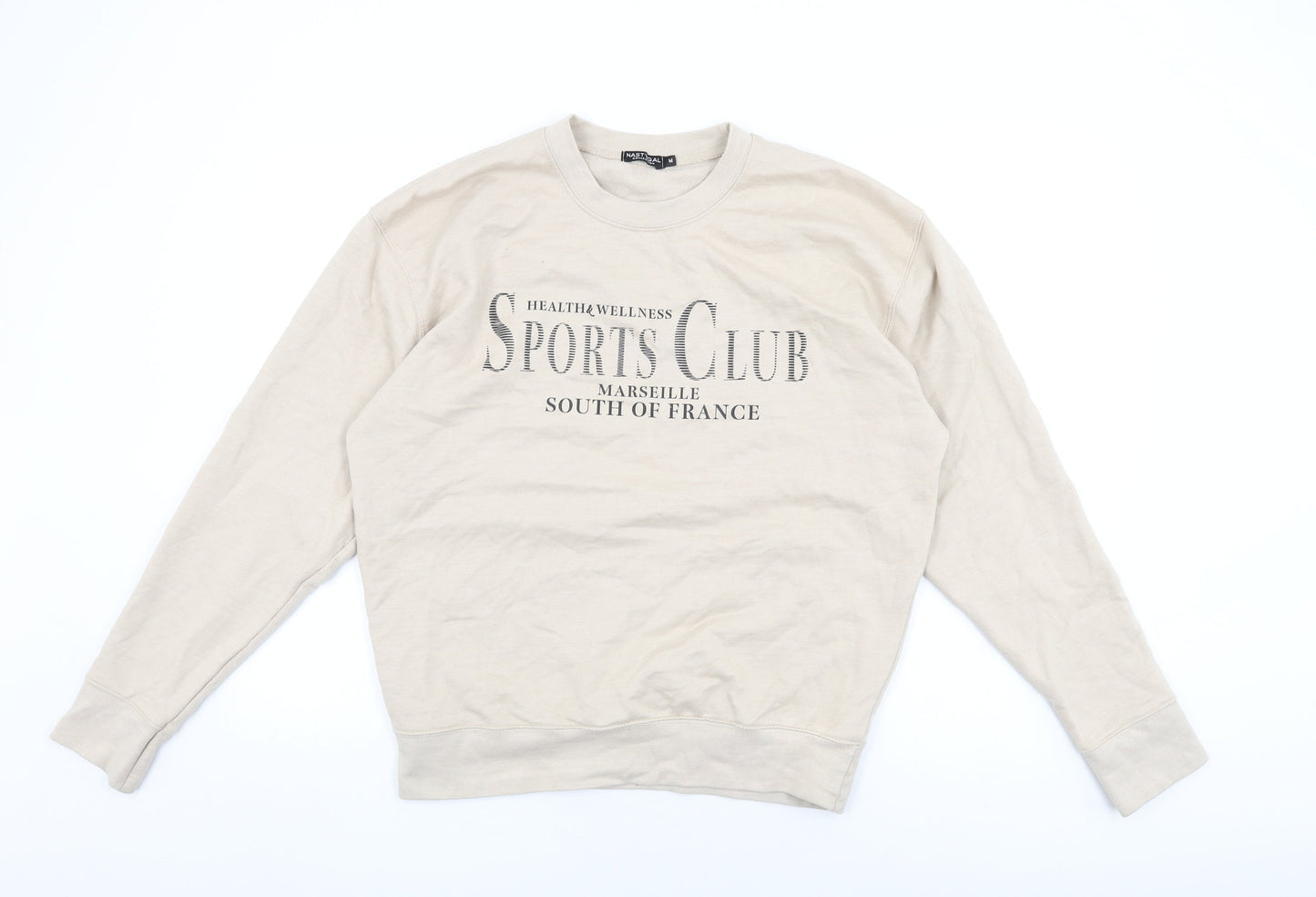 Nasty Gal Womens Beige Cotton Pullover Sweatshirt Size M Pullover - Sports Club