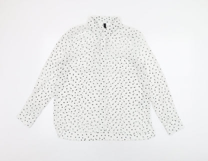 Womens UK Size 12 H&M White Basic Button-Up