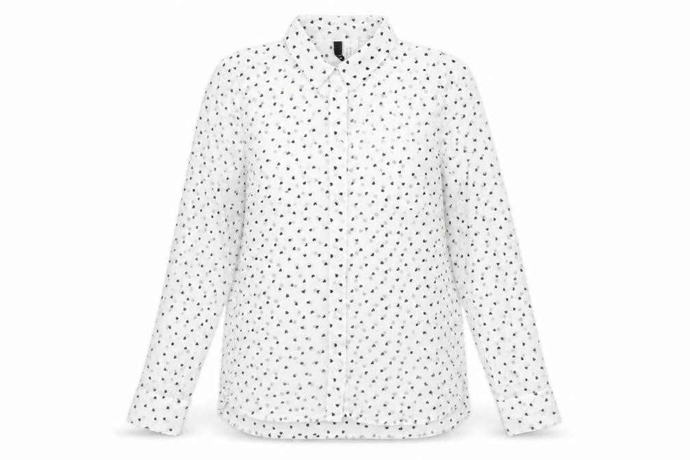 Womens UK Size 12 H&M White Basic Button-Up