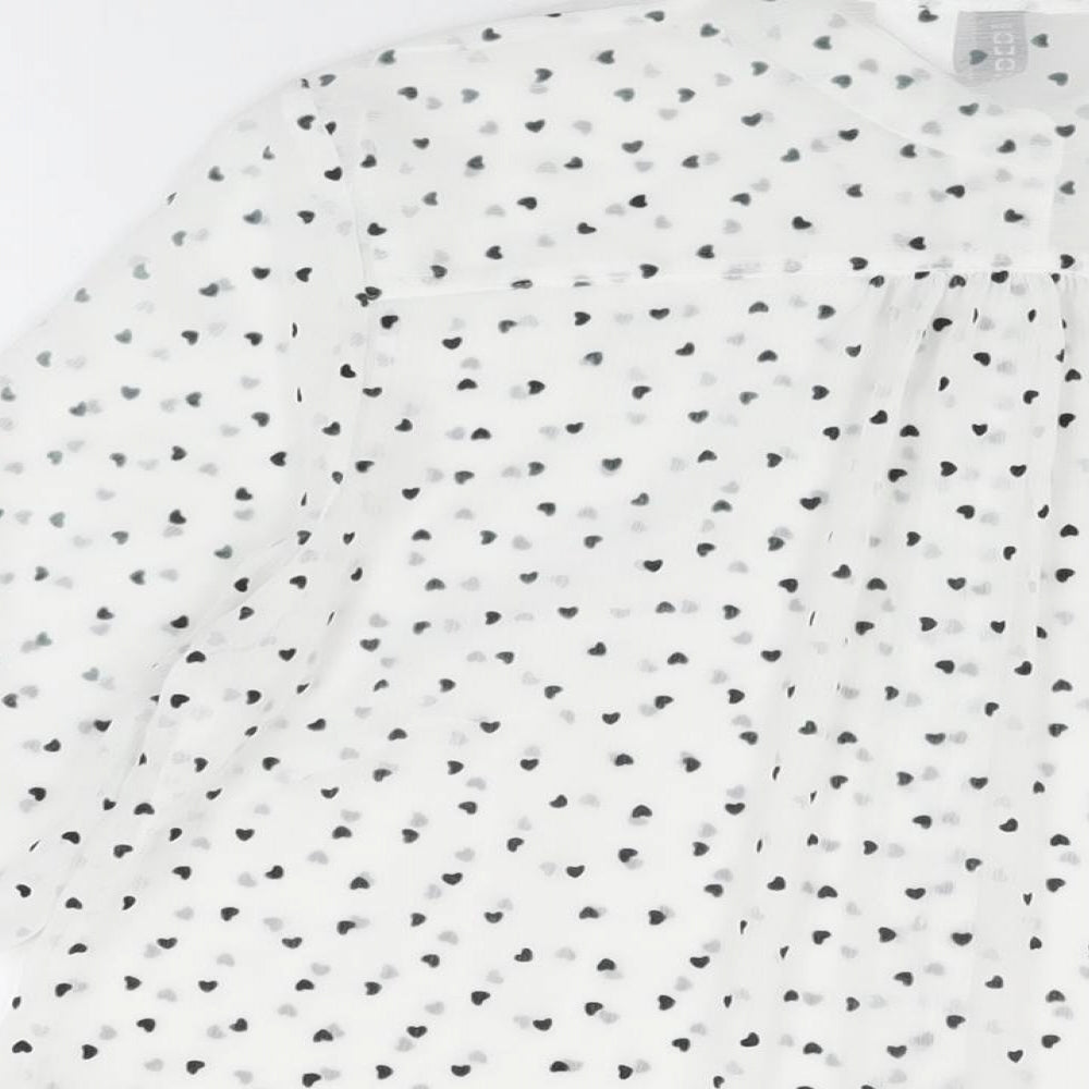 Womens UK Size 12 H&M White Basic Button-Up