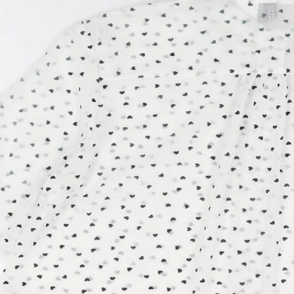 Womens UK Size 12 H&M White Basic Button-Up