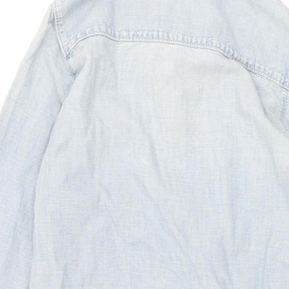 Gap Womens Blue Cotton Shirt Dress Size XS Collared Button