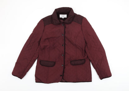 Womens UK Size 14 EWM Red Quilted Coat