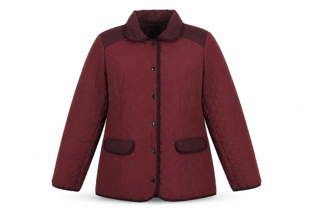 Womens UK Size 14 EWM Red Quilted Coat