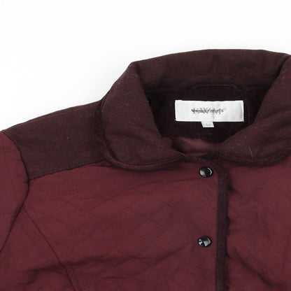 Womens UK Size 14 EWM Red Quilted Coat