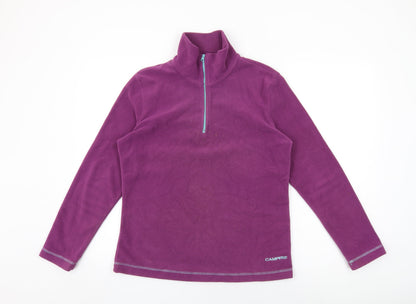Campri Womens Purple Polyester Pullover Sweatshirt Size 12 Zip